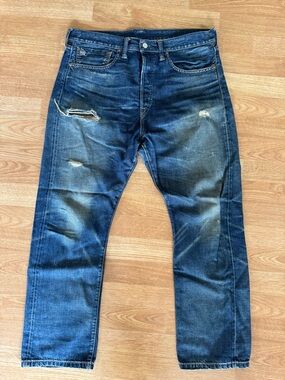 Ralph Lauren Double RL Women's Dark Blue Distressed Boyfriend Jeans